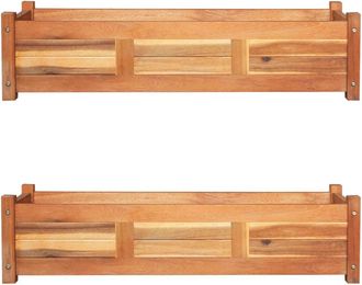 vidaXL Vidaxl - Arriates Elevados De Jard&iacute;n 2 Pzas Madera Acacia 100x30x25 Cm