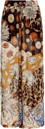 Agua Bendita Pantaloni Winter con stampa leopardata e a fiori - Marrone