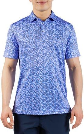 Tailorbyrd Floral Dreams Print Performance Polo in Lilac at Nordstrom Rack, Size Xx-Large
