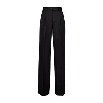 Dolce & Gabbana Flared Tuxedo Virgin Wool Trousers - female - Dolce & Gabbana - Wide Trousers - Black - S - Trousers