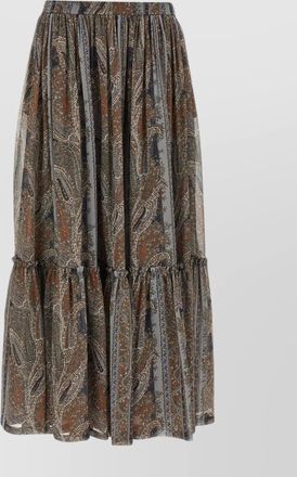 Saint Laurent lightweight tiered paisley skirt