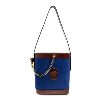 Versace Dames, Tassen, Blauw, Maat: ONE Size Leer