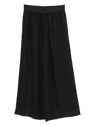 James Perse linen wide-leg trousers - women - Linen/Flax - 0 - Black