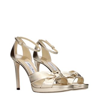 Jimmy Choo London Metallic Leather Platform Sandal - Gold