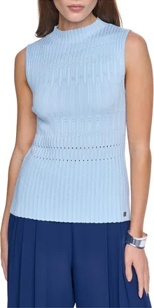 Halston Heritage Sleeveless Mock Neck Sweater
