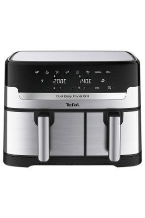 T-fal HEI&szlig;LUFTFRITTEUSE, Edelstahlfarben, Metall, 8,3 l, 40.2x30.5x41.8 cm, Temperaturanzeige, Betriebsanzeige, Timer, Hei&szlig;lufttechnologie, Einsatz/Korb sp&uuml;