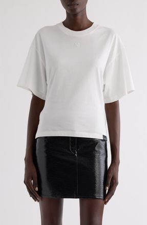 Courrèges Embroidered Logo T-Shirt in Heritage White at Nordstrom, Size Xx-Large