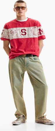 Desigual T-shirt rossa con stampa-Rosso