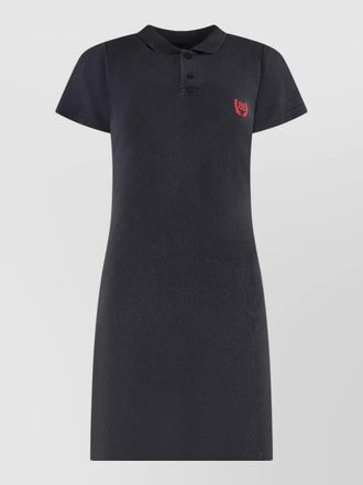 Balenciaga cotton polo dress ribbed collar hem