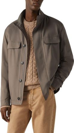 Ermenegildo Zegna Microfiber Motorin 125cc Field Jacket in Dark Taupe at Nordstrom, Size 44 Us