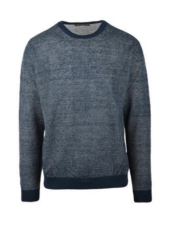 Daniele Fiesoli Blue Textured Linen-Blend Sweater