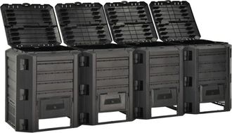 vidaXL Compostador De Jard&iacute;n Negro 1600 L Vidaxl