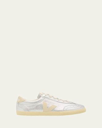 Veja Volley Low-Top Metallic Leather Sneakers