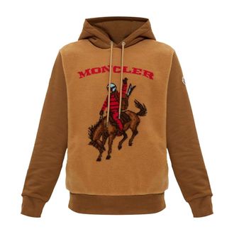 Moncler Heren, Sweatshirts & Hoodies, Bruin, Maat: XL Katoen