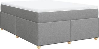 vidaXL Vidaxl - Cama Box Spring Con Colch&oacute;n Tela Gris Claro 140x200 Cm