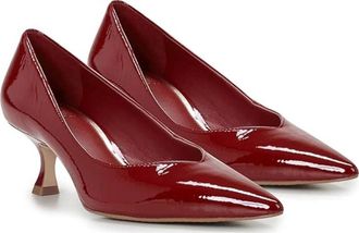 Vince Camuto Margie Pump Womens Flame Patent Leather Kitten Heel HTAT1098