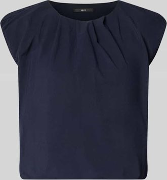 Zero T-Shirt mit Rundhalsausschnitt und Drapierungen in Marine, Gr&ouml;&szlig;e 34