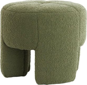 Light & Living Light&living - Pouf Batoemi Con Tapicer&iacute;a De Boucl&eacute; En Verde