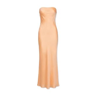 Forte_Forte Off-the-Shoulder Satijnen Jurk - Dames - Avondkleed - Oranje - M - Satijn - Kleedjes