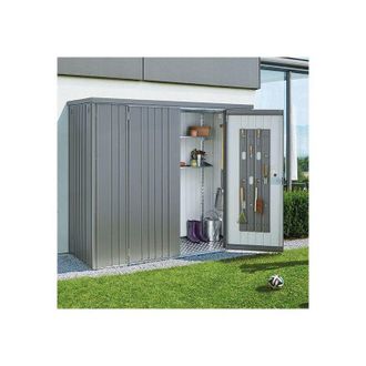 BIOHORT Armario metalico Biohort alto jardin color gris cuarzo metalizado 190