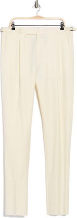 Zanella Danny Pleated Solid Wool Dress Pants in Cream at Nordstrom Rack, Size 36