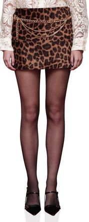 Avec Les Filles Leopard Print Miniskirt at Nordstrom, Size 14