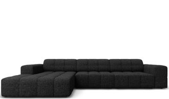 BLOOMINGLOFT 4-Sitzer Design Ecksofa Chicago mit Eckteil links, Chenille-Bezug