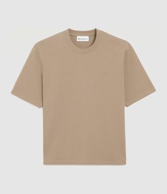 Ami T-Shirt Small Embossed Ami De Coeur Beige Taupe