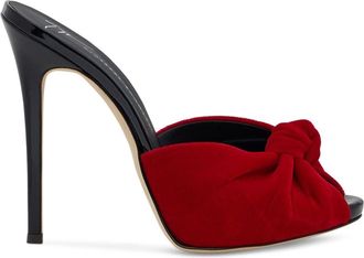 Giuseppe Zanotti Bridget 120mm velvet sandals - women - Velvet/Leather/Leather - 36.5 - Red