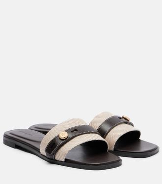 Tory Burch Sandalias Romy de lona y piel