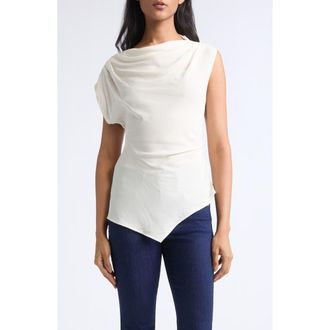 Veronica Beard Yvonne Pleat Top in Dove at Nordstrom, Size 14