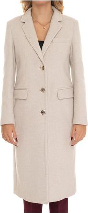Liu Jo Wollen Jas met Reverskraag - Dames - Mantel - Beige - 2XL - Wol - Jassen