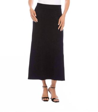 Karen Kane Sweater Knit Midi Skirt In Black