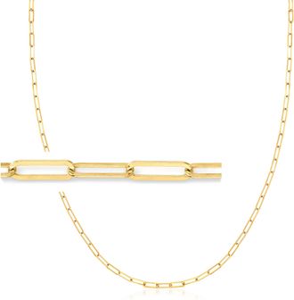 Ross-Simons 3-In-1 Italian 18kt Gold Over Sterling Paper Clip Link Necklace, Mask Holder and Eyeglass Chain