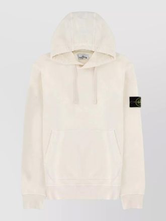 Stone Island logo hooded sweatshirt front pocket design