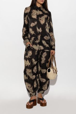 Zimmermann Silk Shirt With Pattern, Womens, Black