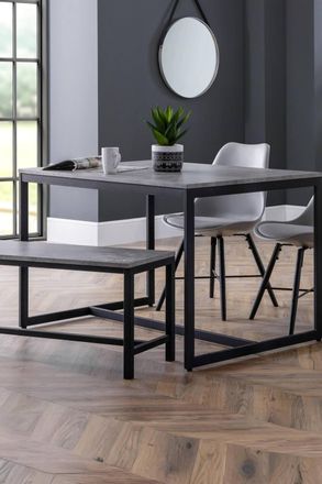 Julian Bowen Staten Rectangular 4-6 Seater Dining Table in Grey