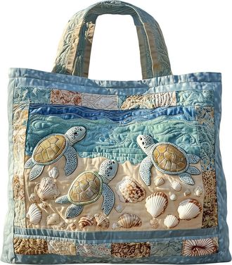 Generic Small Turtle-Themed Shoulder Bag, 3D Quilted Oxford Handbag, Lightweight Oxford Material, Stylish and Functional Feature, for Adults Men Friends Work 