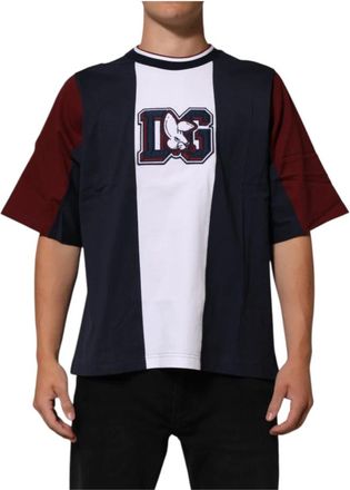 Dolce & Gabbana Gestreept Katoenen Crew Neck T-shirt - Heren - T-shirts - Veelkleurig - M - Katoen - Tops