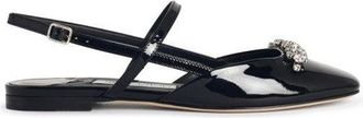 Jimmy Choo London Belinda Sb Flat Black Leather Ballet Flats