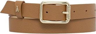 Patrizia Pepe Leren riem met vierkante gesp - Dames - Riemen - Bruin - XS - Leer - Accessoires