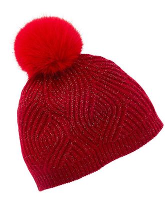 Sofiacashmere Sofiacashmere Lurex Wave Rib Cashmere Hat