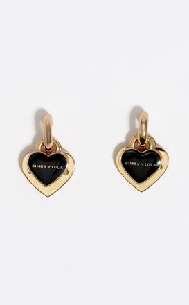 Bimba & Lola Hearts hoop earrings in Black at Nordstrom