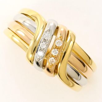 C&A Pink Gold Platinum Yellow Gold Yellow Gold (18K) Pink Gold (18K) Platinum 900 Band Ring (Pre-Owned)