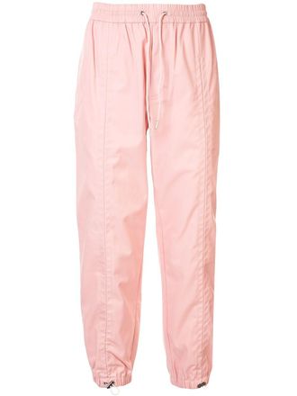 Ports V drawstring track pants - unisex - Cotton/Polyester - L - Pink
