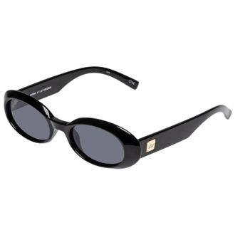 Le Specs Womens Work It! Oval Sunglasses In Black/smoke
