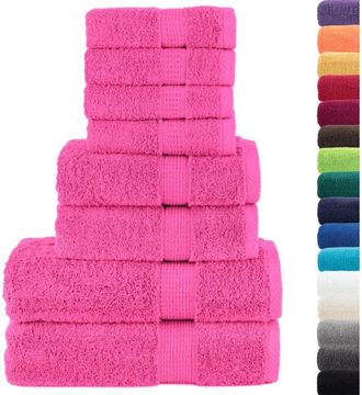 vidaXL Juego De Toallas Premium Solund 8 Unidades Rosa 600 Gsm Vidaxl