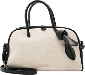 Jacquemus Beige, Black Canvas Le Turismo Small Bowling Bag (Authentic Pre- Loved)