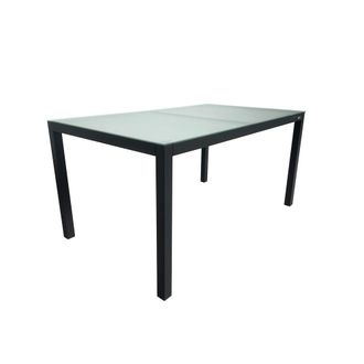 Pondecor Interiorismo Mesa jard&iacute;n fija torrevieja rect alum gris antracita-cristal transl&uacute;c