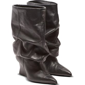 Balmain Wedge Ankle Boots in Black at Nordstrom, Size 39 Eu